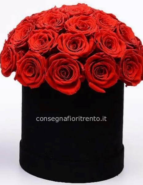 gesto romantico -Flower box confezionata con 20 rose rosse
