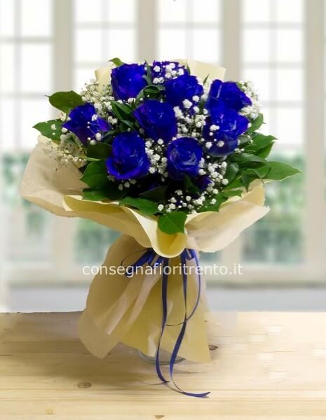 dolce amore mio -Bouquet di 9 rose blu
