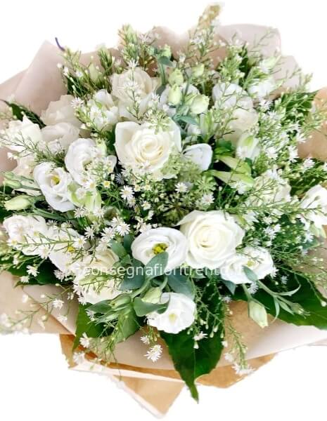 eleganza e passione - bouquet misto bianco 