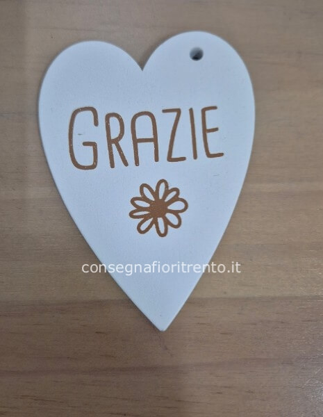 Biglietto di auguri in legno, a forma di cuore,