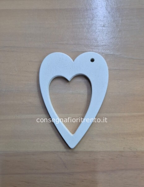 Biglietto di auguri in legno, a forma di cuore,