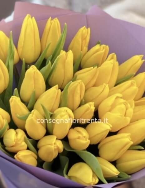 mazzo di 20 tulipani gialli
