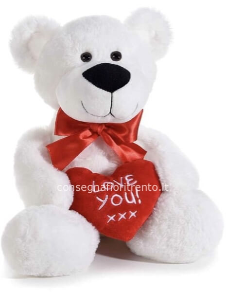 Orsetto in peluche con cuore imbottito Love you e fiocco